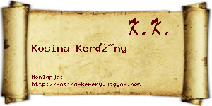 Kosina Kerény névjegykártya